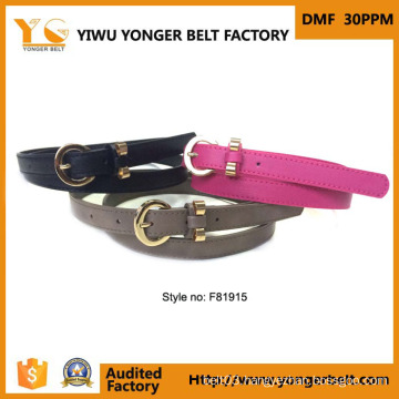 Hot Sale Colorful Women Belts with Fashion Metal Buckle Skinny Belts